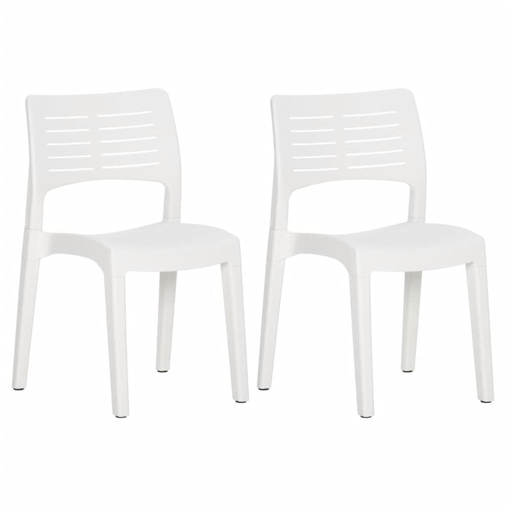 Vidaxl Záhradné stoličky 2 ks biele polypropylén